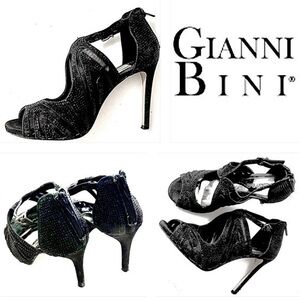 Black Beaded & Embellished Stiletto Heels!